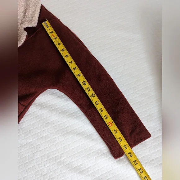 Moon River Maroon Dark Red Burgundy Wool Blend Moto Jacket, size S - Picture 8 of 9